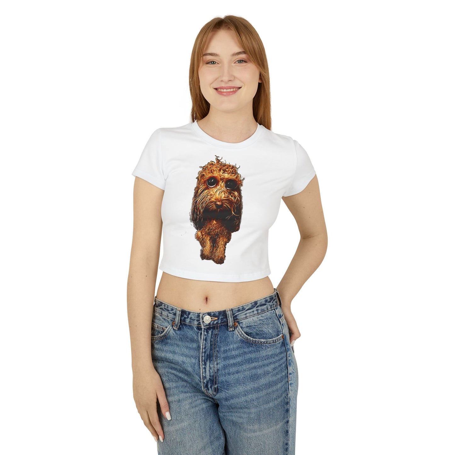 Cute Dog Graphic Women's Baby Tee - Perfect for Pet Lovers