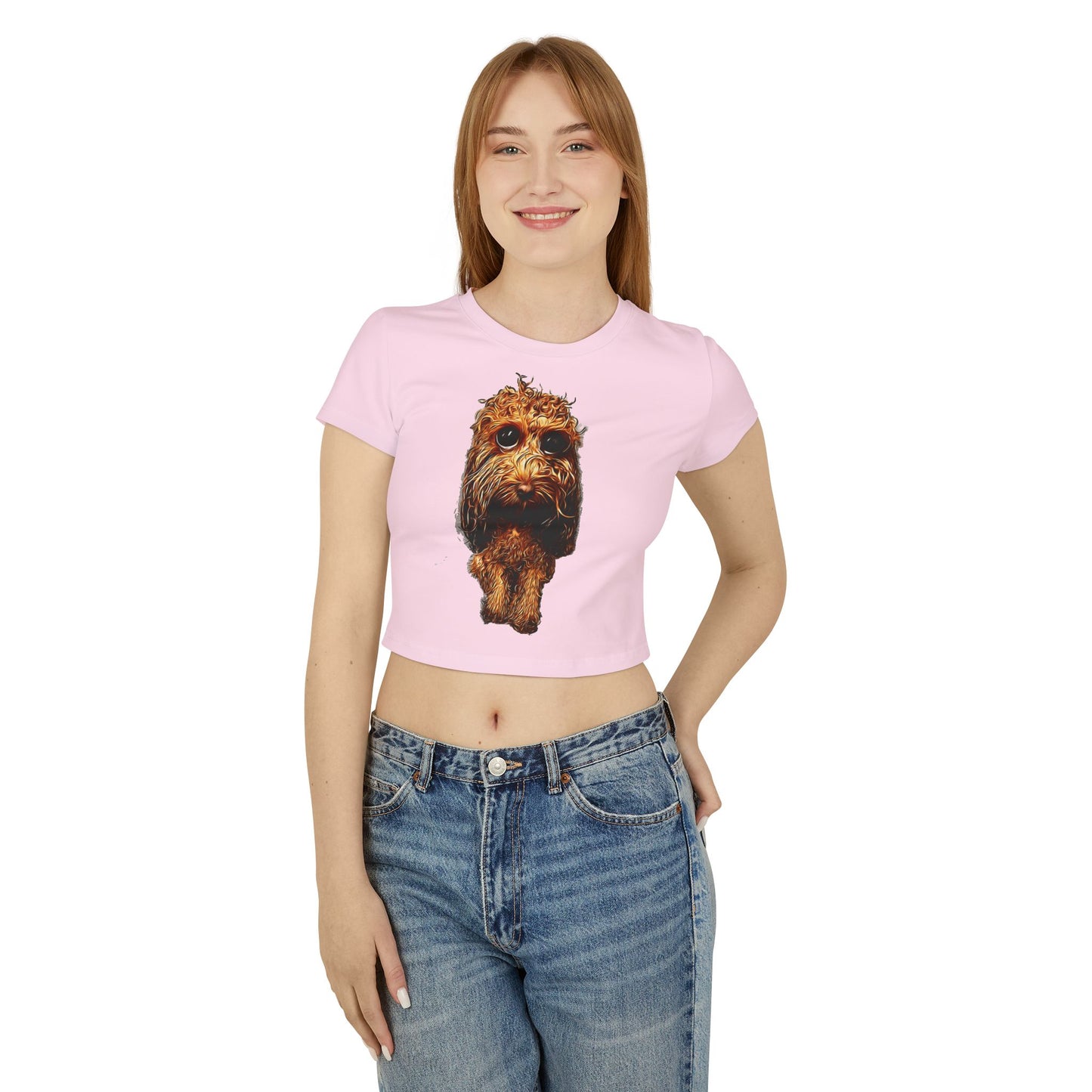 Cute Dog Graphic Women's Baby Tee - Perfect for Pet Lovers