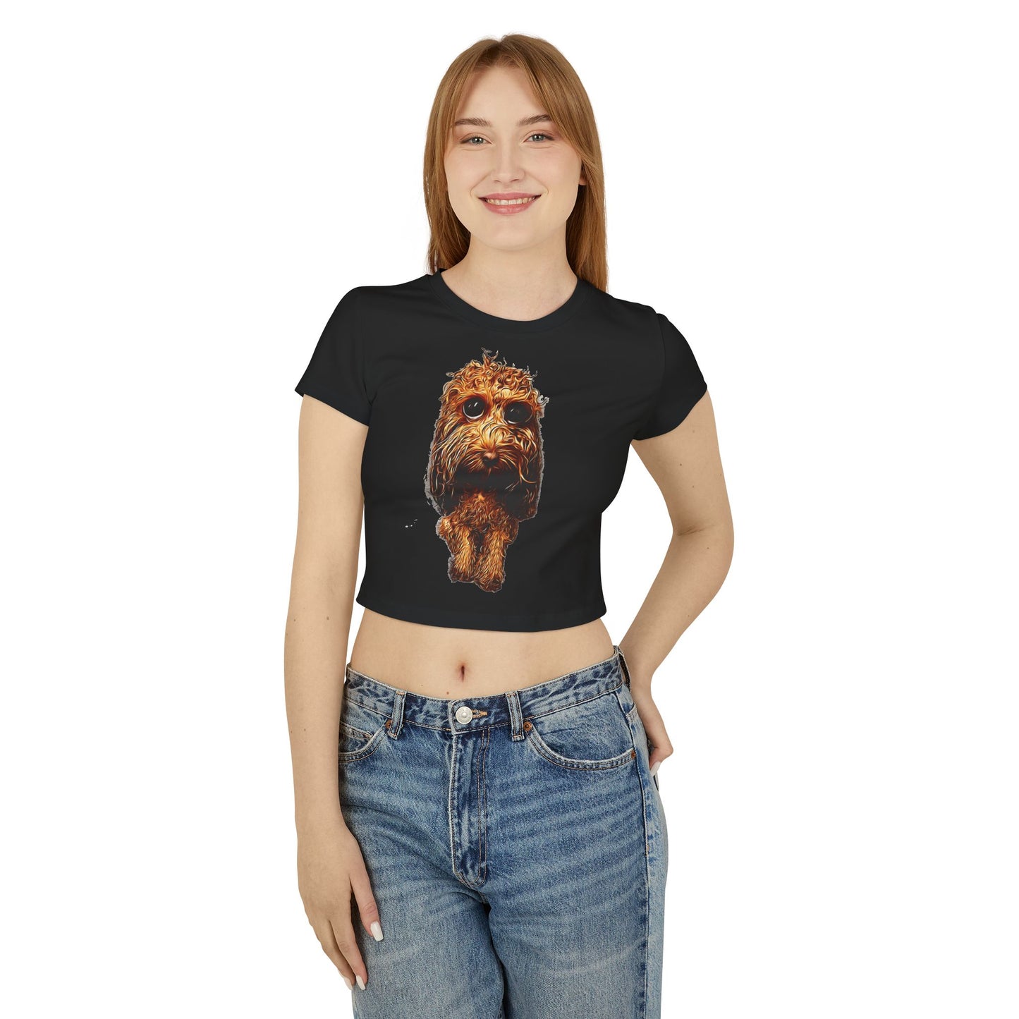 Cute Dog Graphic Women's Baby Tee - Perfect for Pet Lovers