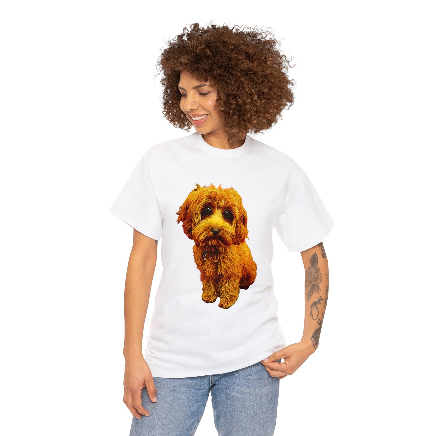 Caricadoodle Puppy Lyla Unisex Heavy Cotton Tee