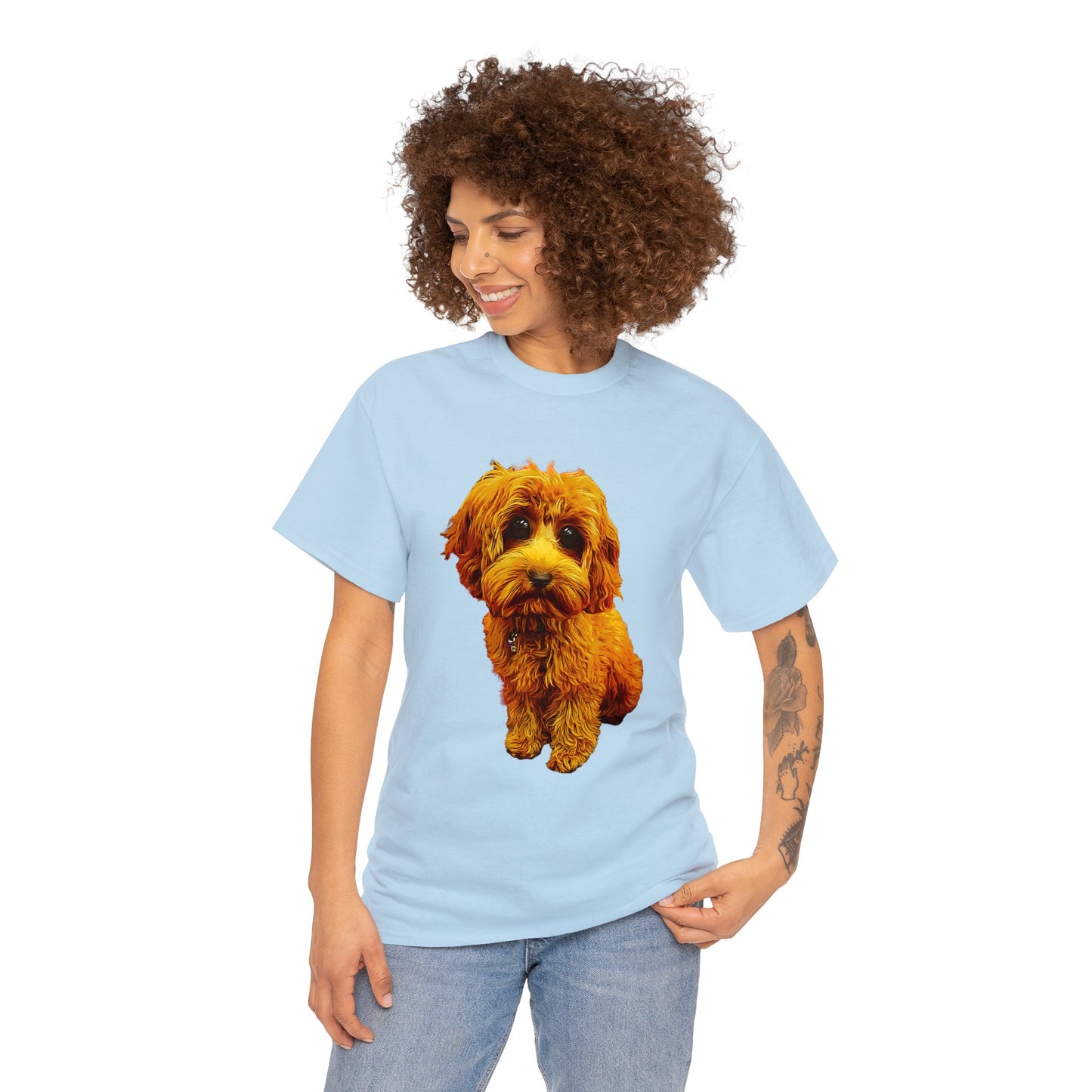 Caricadoodle Puppy Lyla Unisex Heavy Cotton Tee