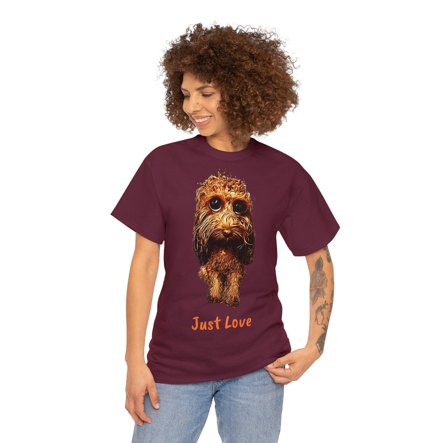 Caricadoodle Louis Drenched "Just Love" Unisex Heavy Cotton Tee