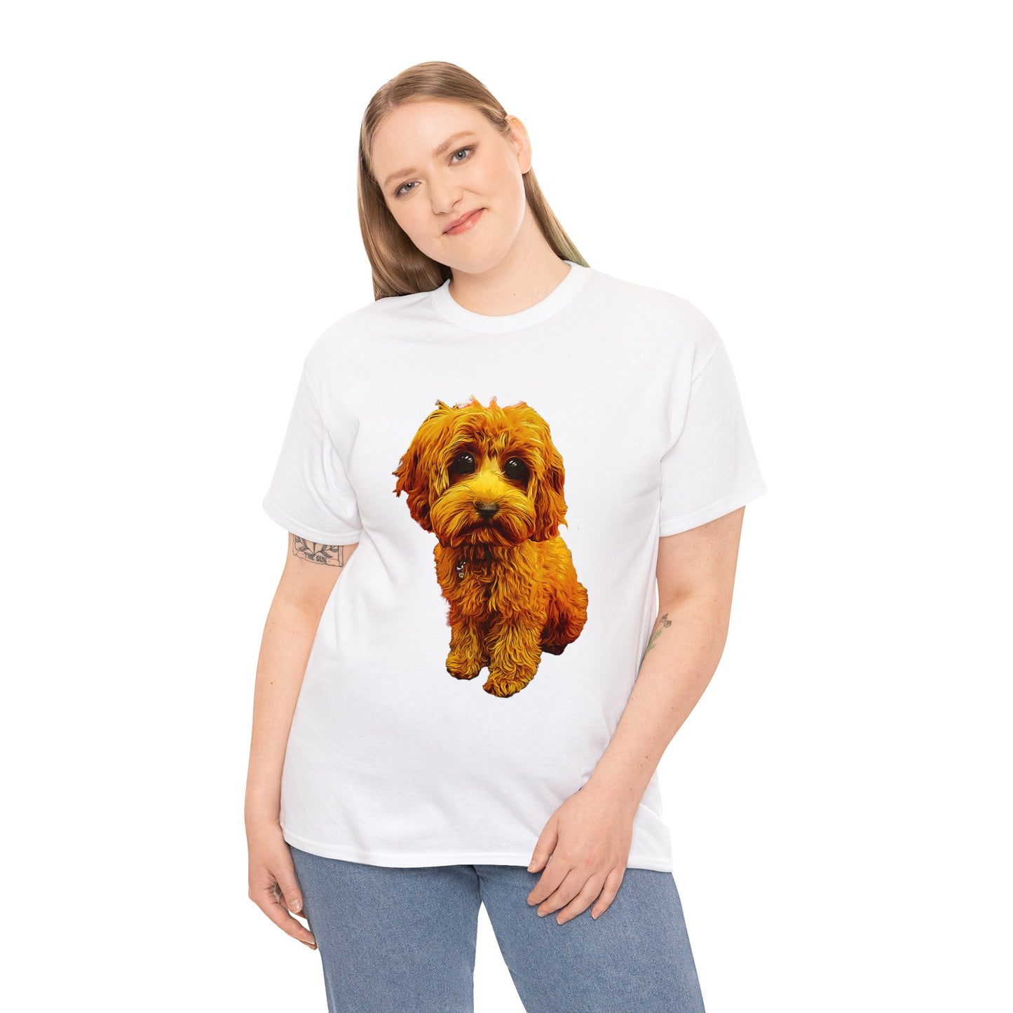 Caricadoodle Puppy Lyla Unisex Heavy Cotton Tee