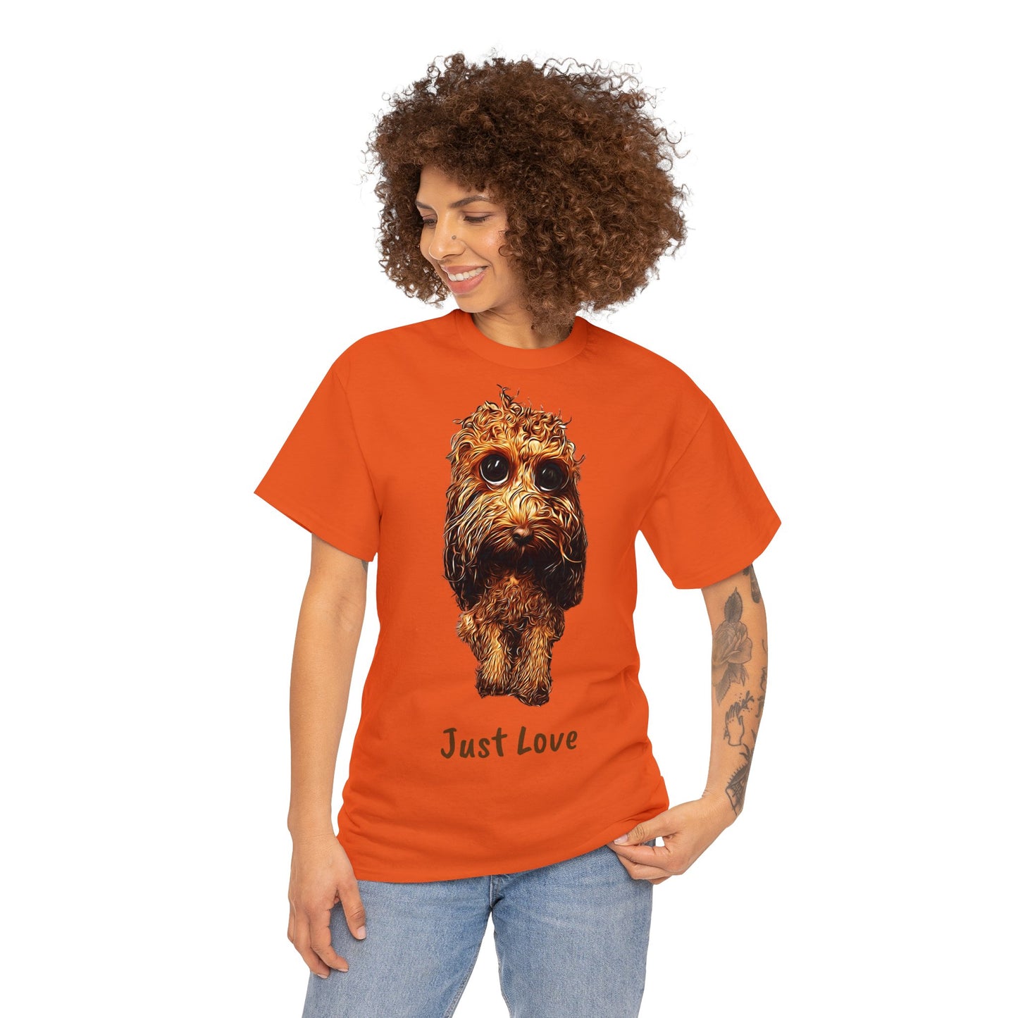 Caricadoodle Louis Drenched "Just Love" Unisex Heavy Cotton Tee