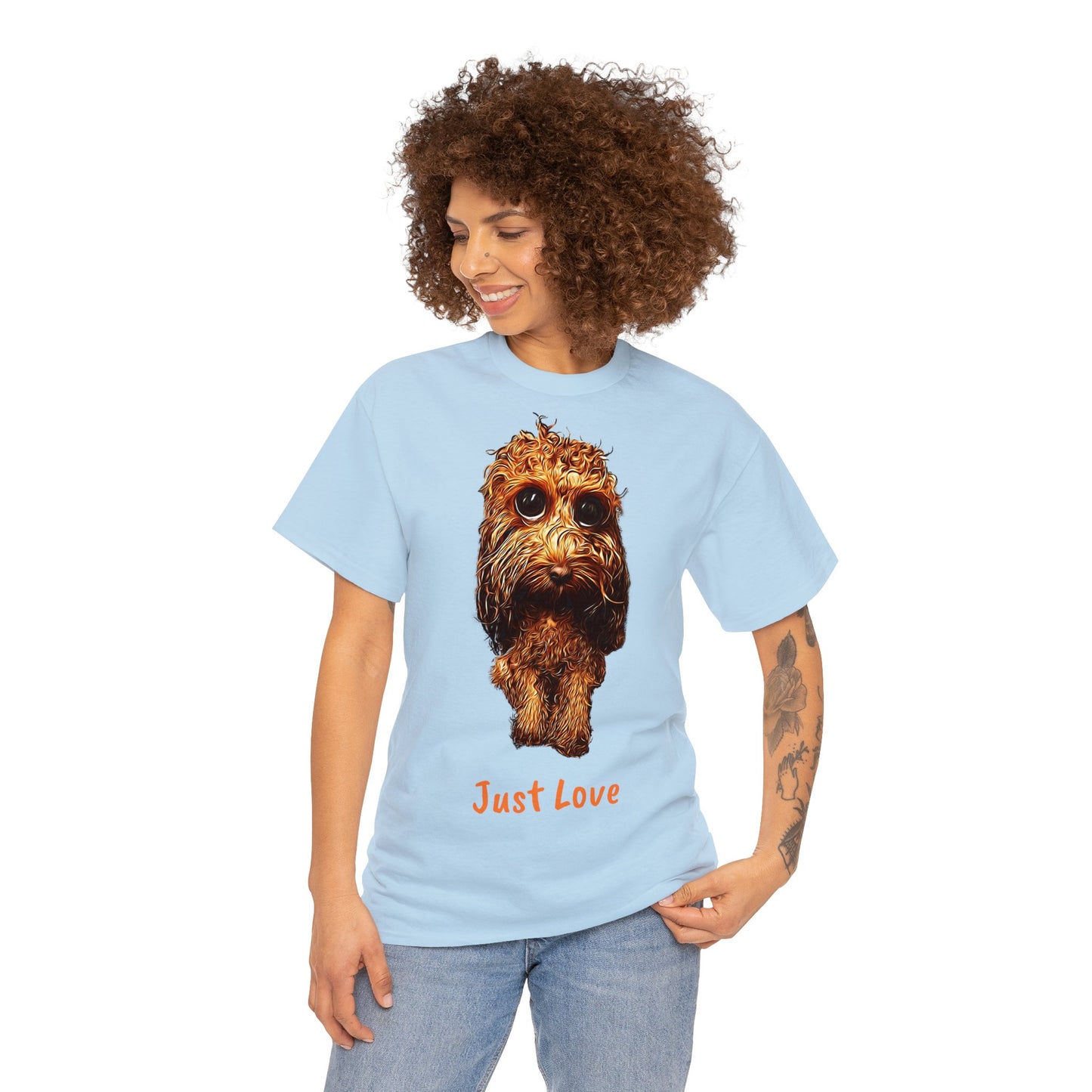 Caricadoodle Louis Drenched "Just Love" Unisex Heavy Cotton Tee