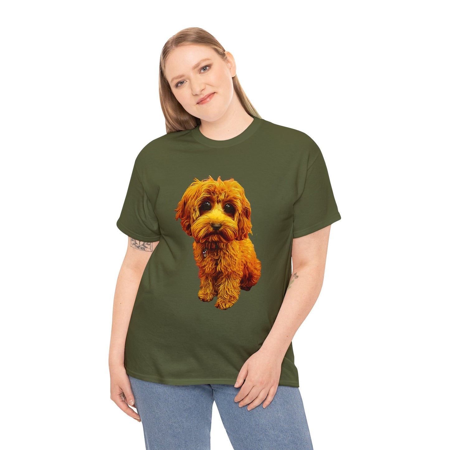 Caricadoodle Puppy Lyla Unisex Heavy Cotton Tee