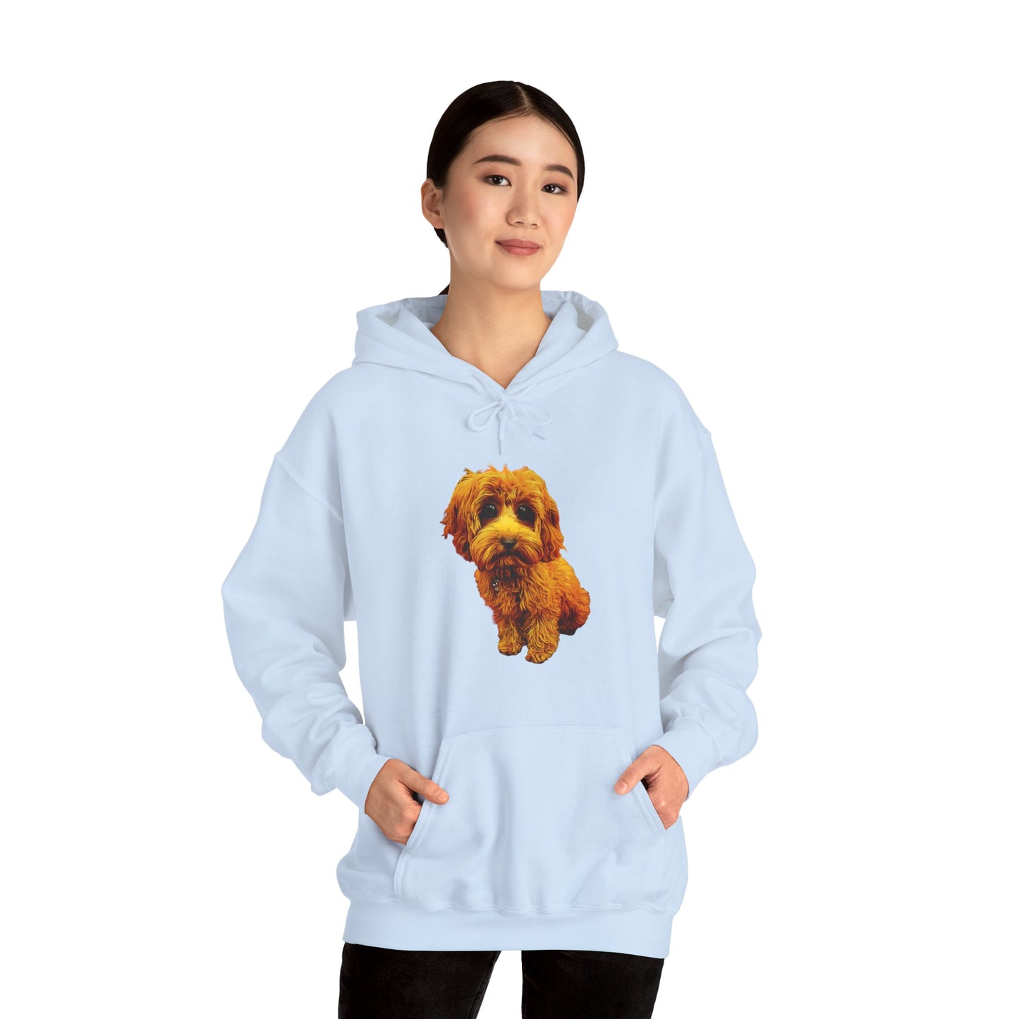 Caricadoodle Puppy Lyla Front Unisex Heavy Blend™ Hooded Sweatshirt