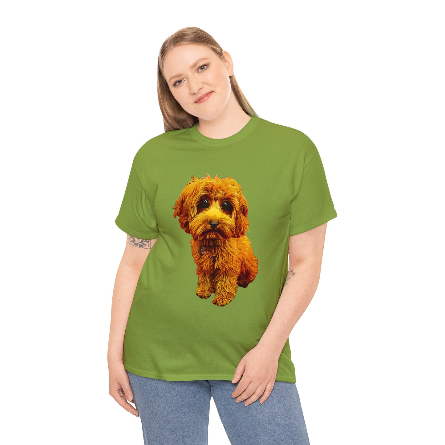 Caricadoodle Puppy Lyla Unisex Heavy Cotton Tee