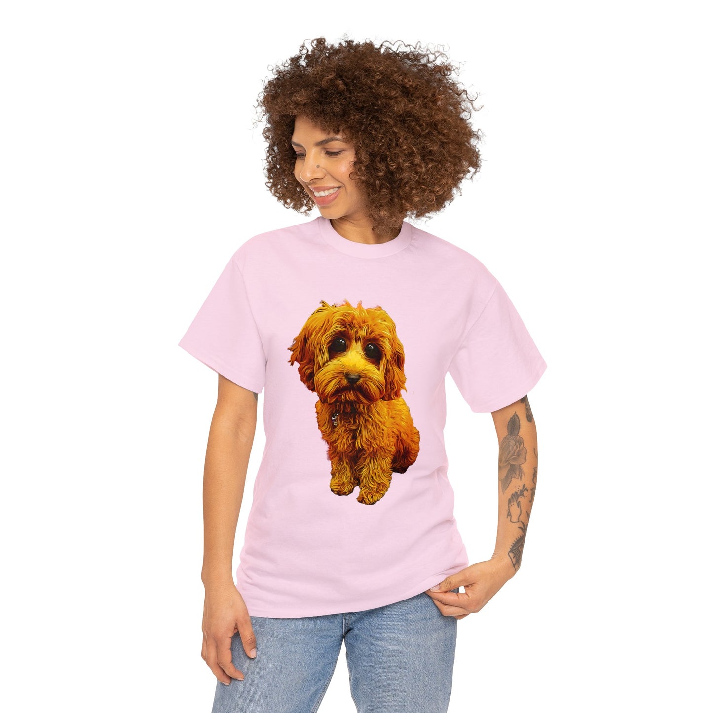 Caricadoodle Puppy Lyla Unisex Heavy Cotton Tee