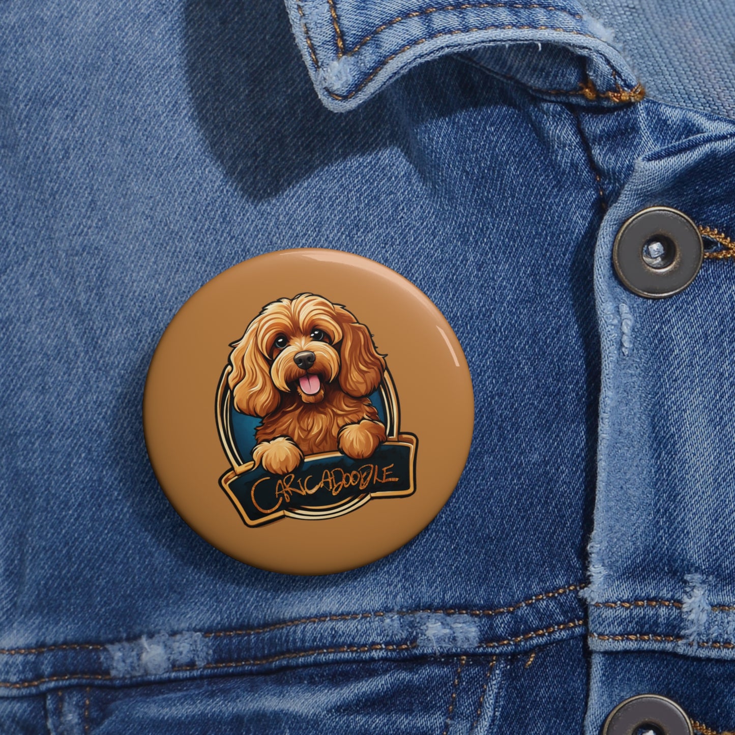 Caricadoodle Logo - Custom Pin Buttons