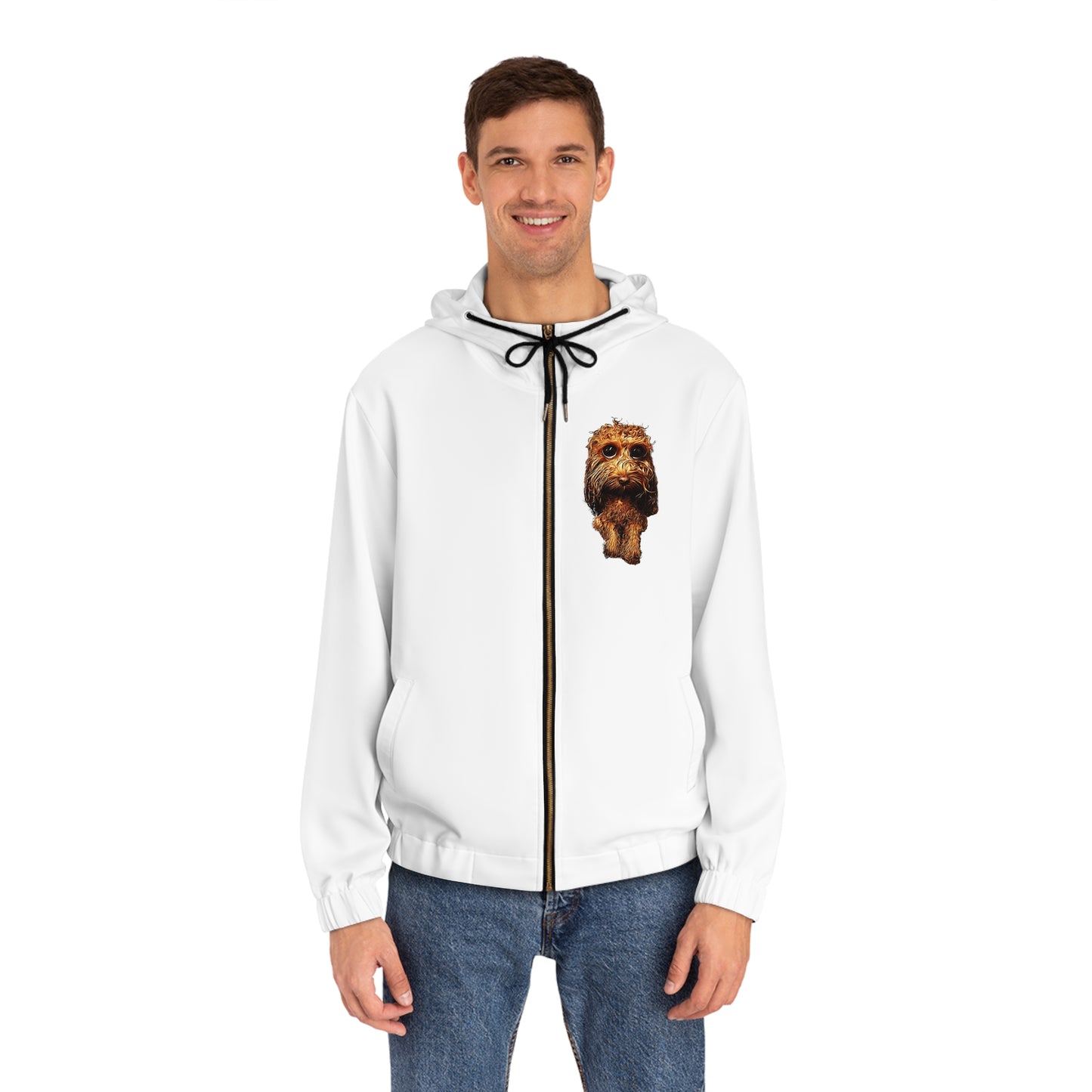 Caricadoodle Louis Left Chest Men's Full-Zip Hoodie (AOP)