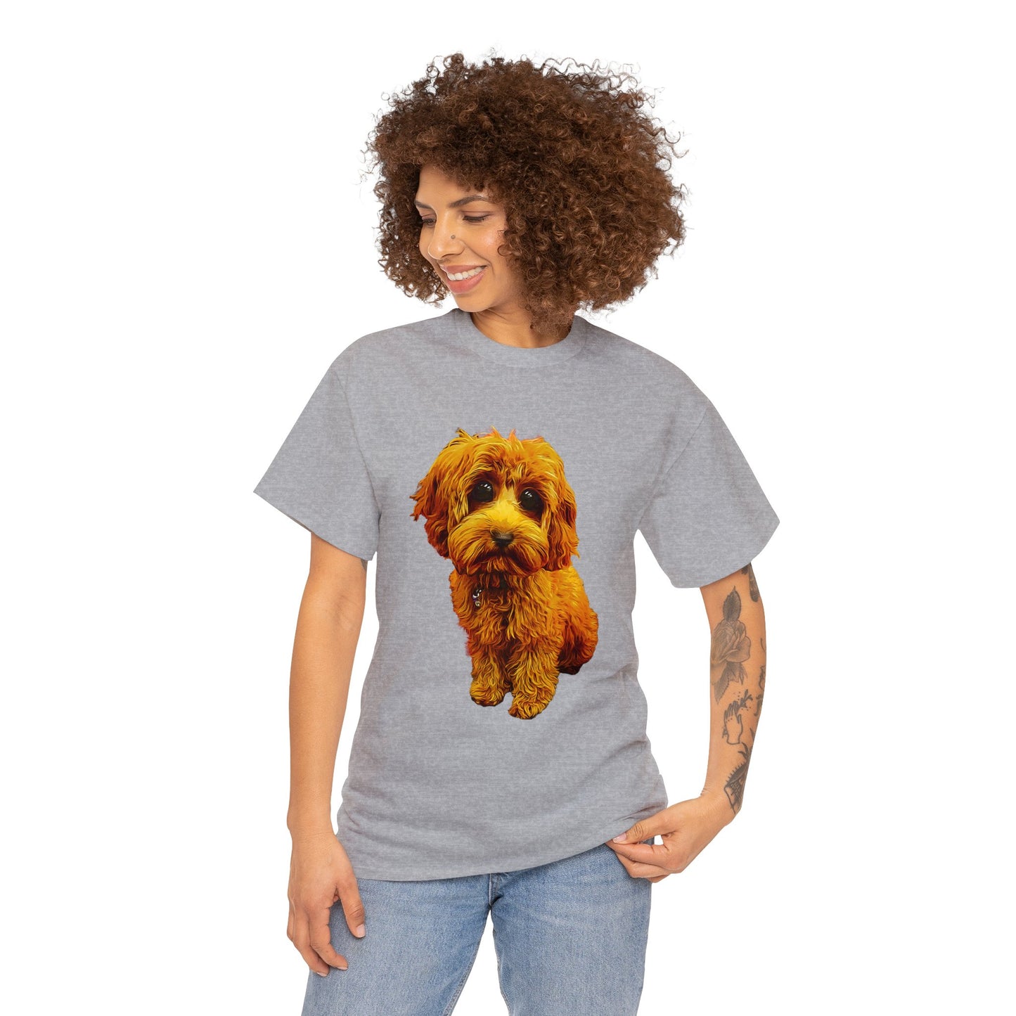 Caricadoodle Puppy Lyla Unisex Heavy Cotton Tee