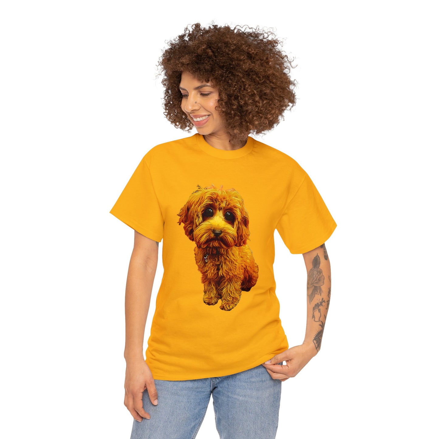 Caricadoodle Puppy Lyla Unisex Heavy Cotton Tee