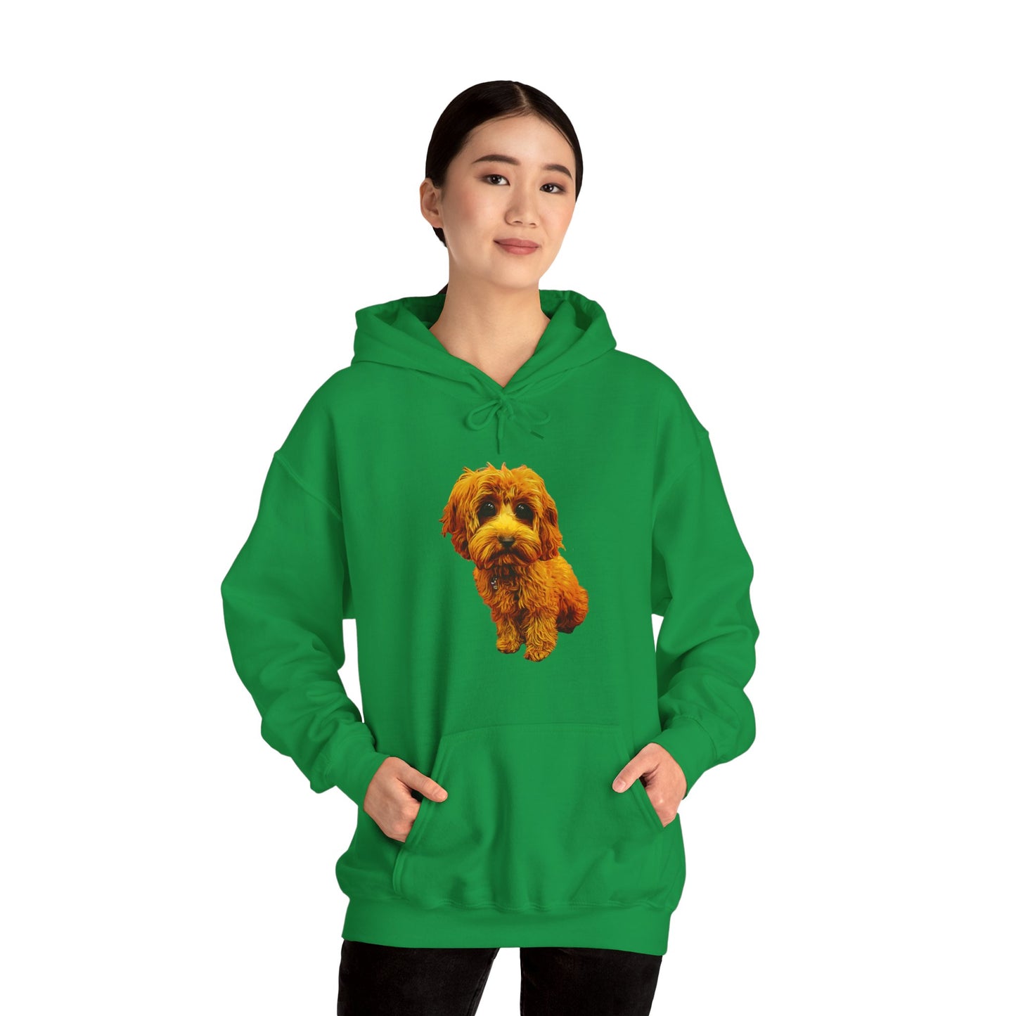 Caricadoodle Puppy Lyla Front Unisex Heavy Blend™ Hooded Sweatshirt