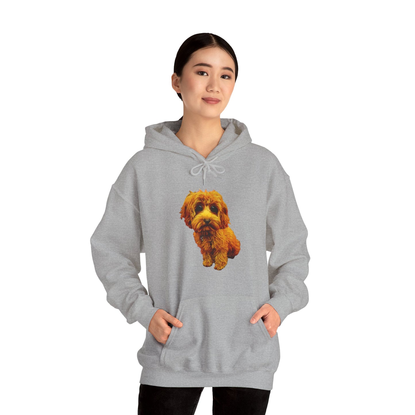 Caricadoodle Puppy Lyla Front Unisex Heavy Blend™ Hooded Sweatshirt