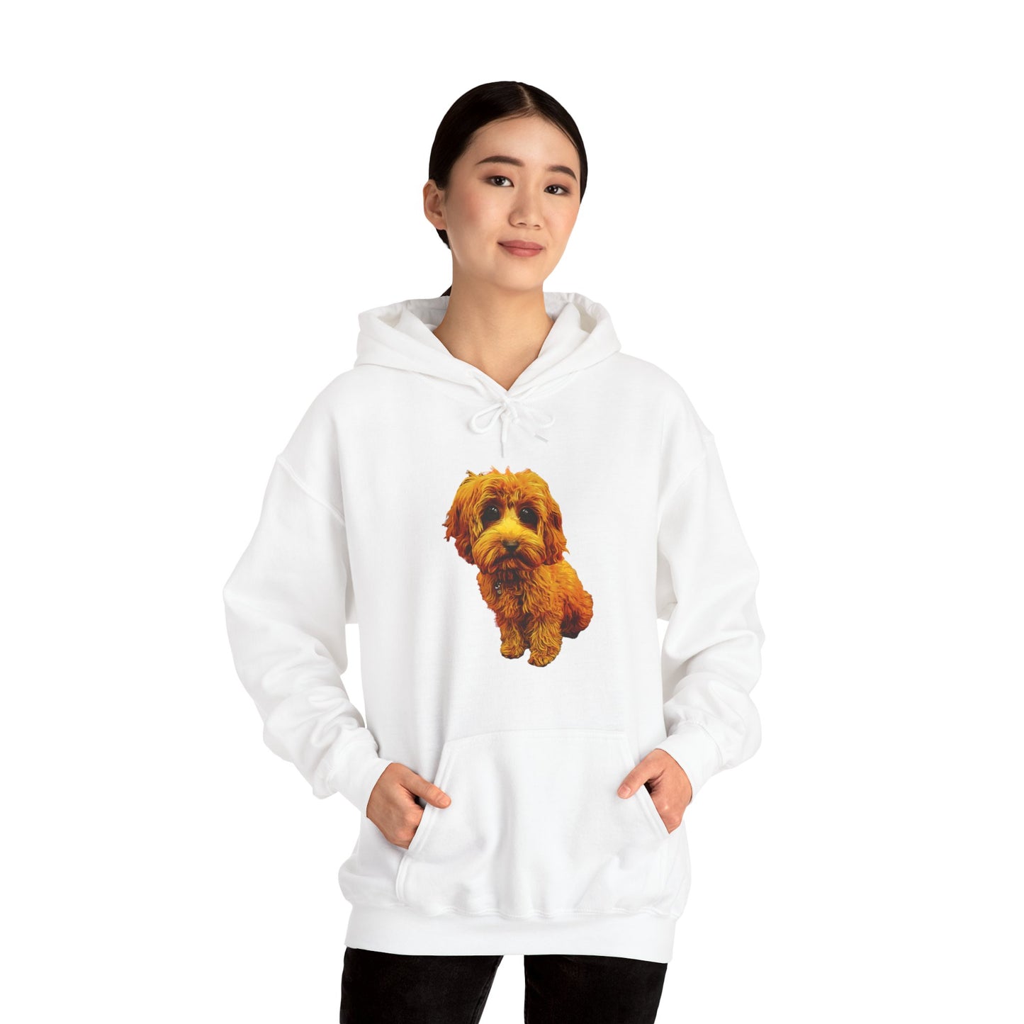 Caricadoodle Puppy Lyla Front Unisex Heavy Blend™ Hooded Sweatshirt