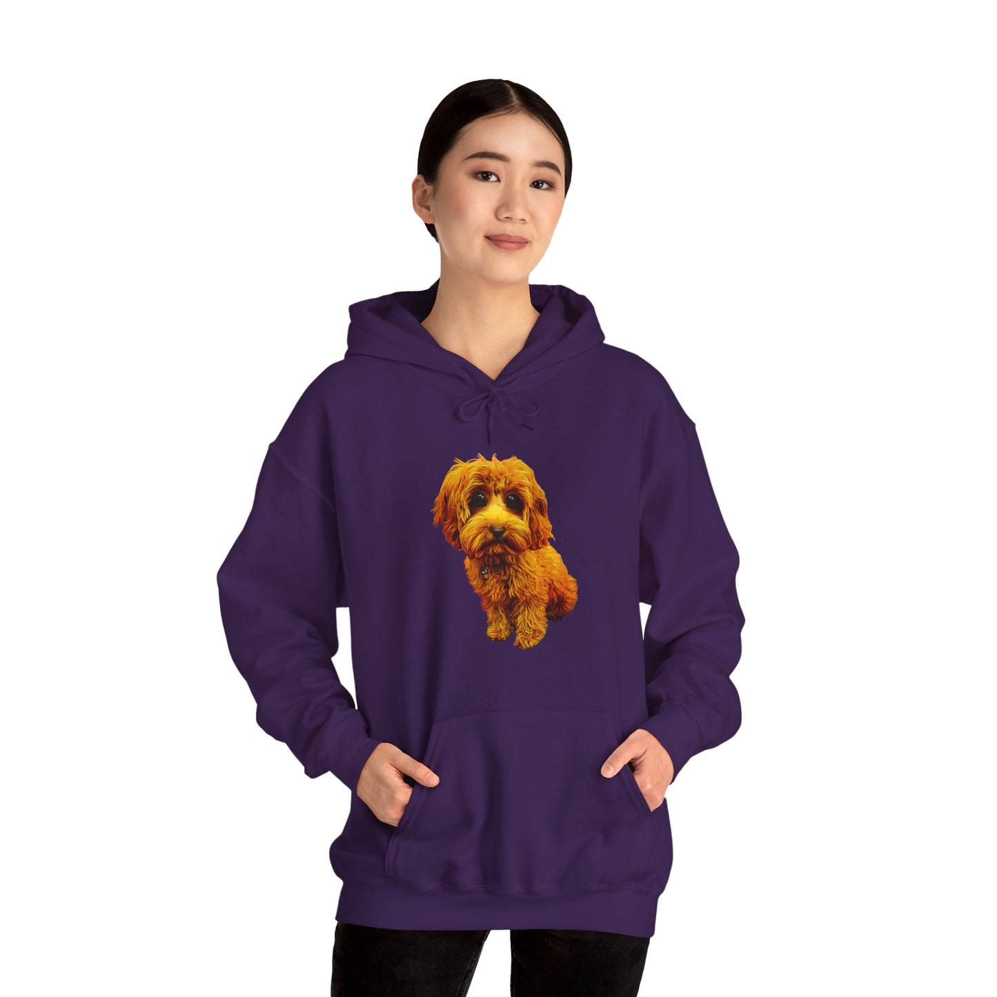 Caricadoodle Puppy Lyla Front Unisex Heavy Blend™ Hooded Sweatshirt