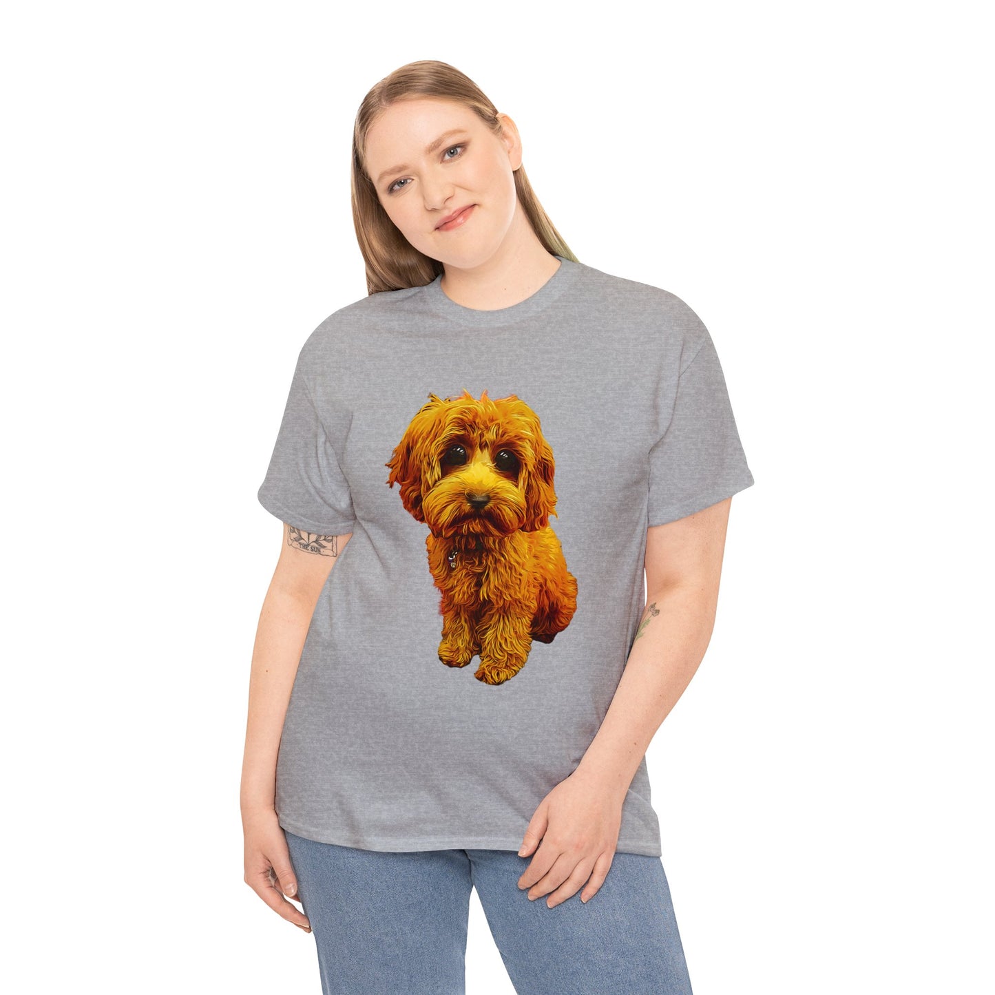 Caricadoodle Puppy Lyla Unisex Heavy Cotton Tee