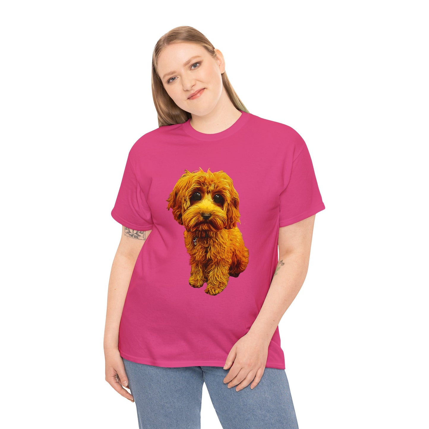 Caricadoodle Puppy Lyla Unisex Heavy Cotton Tee