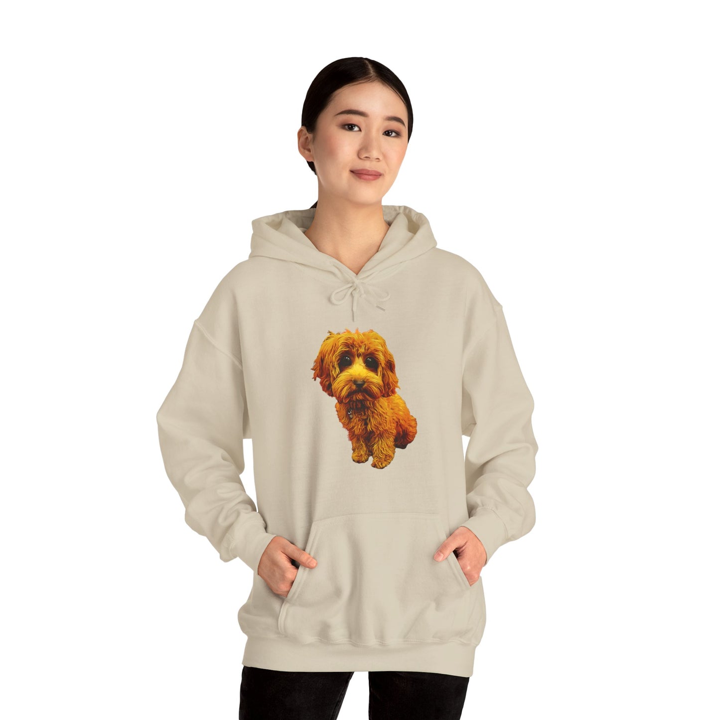 Caricadoodle Puppy Lyla Front Unisex Heavy Blend™ Hooded Sweatshirt