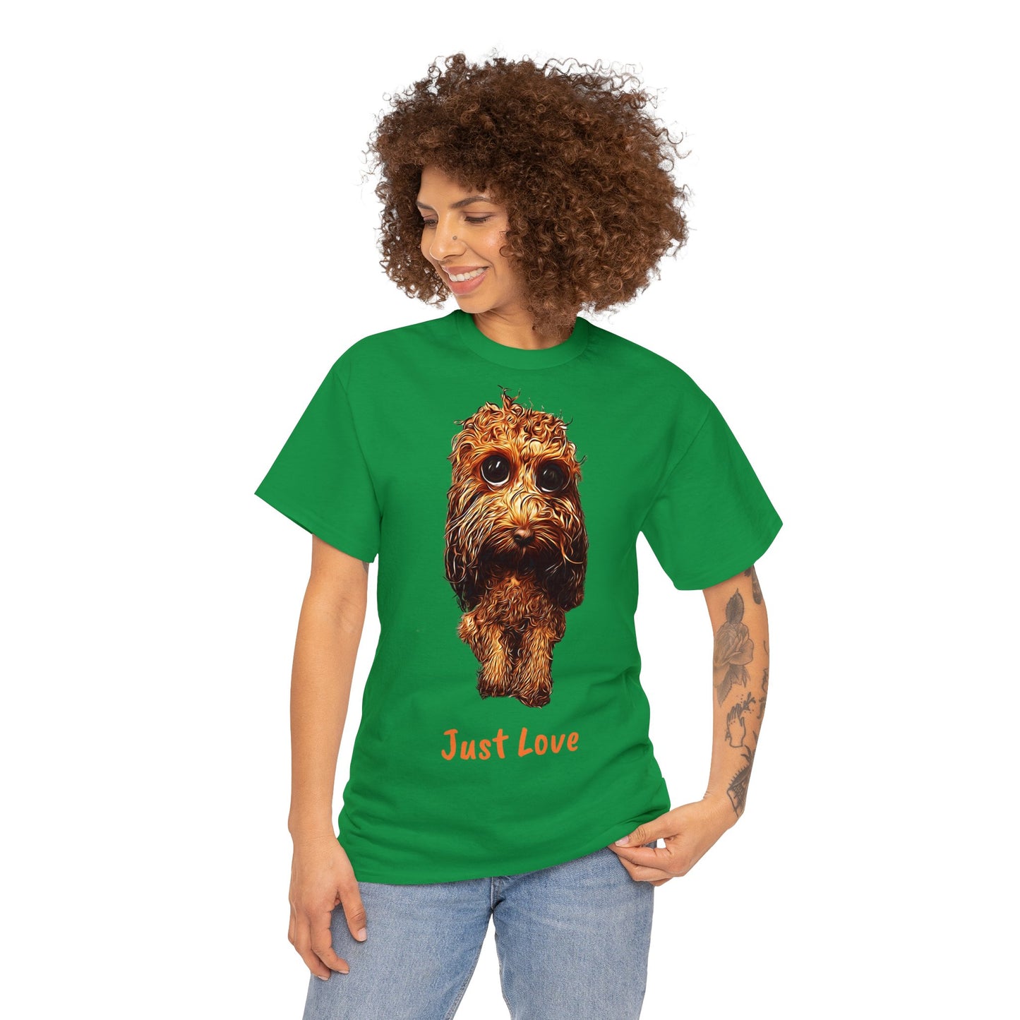 Caricadoodle Louis Drenched "Just Love" Unisex Heavy Cotton Tee