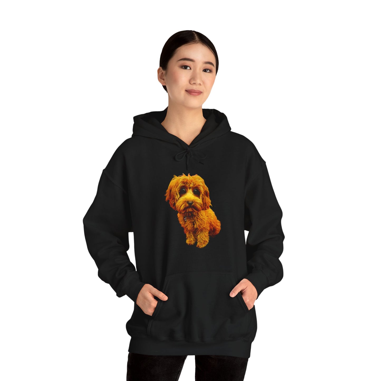 Caricadoodle Puppy Lyla Front Unisex Heavy Blend™ Hooded Sweatshirt