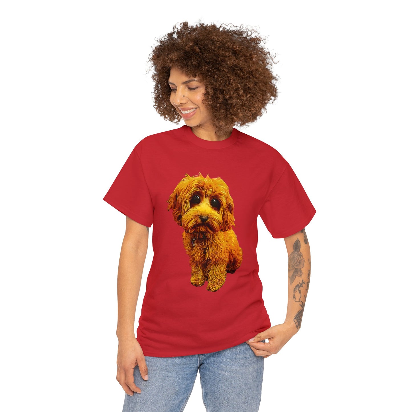 Caricadoodle Puppy Lyla Unisex Heavy Cotton Tee