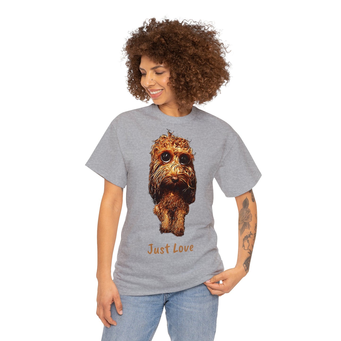 Caricadoodle Louis Drenched "Just Love" Unisex Heavy Cotton Tee