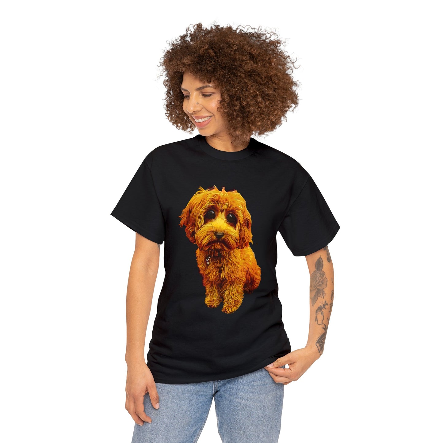 Caricadoodle Puppy Lyla Unisex Heavy Cotton Tee