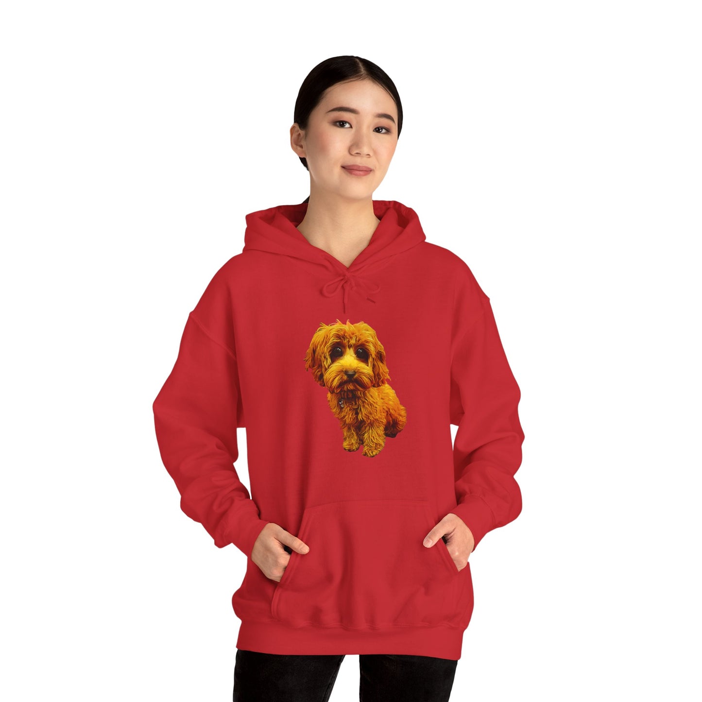 Caricadoodle Puppy Lyla Front Unisex Heavy Blend™ Hooded Sweatshirt