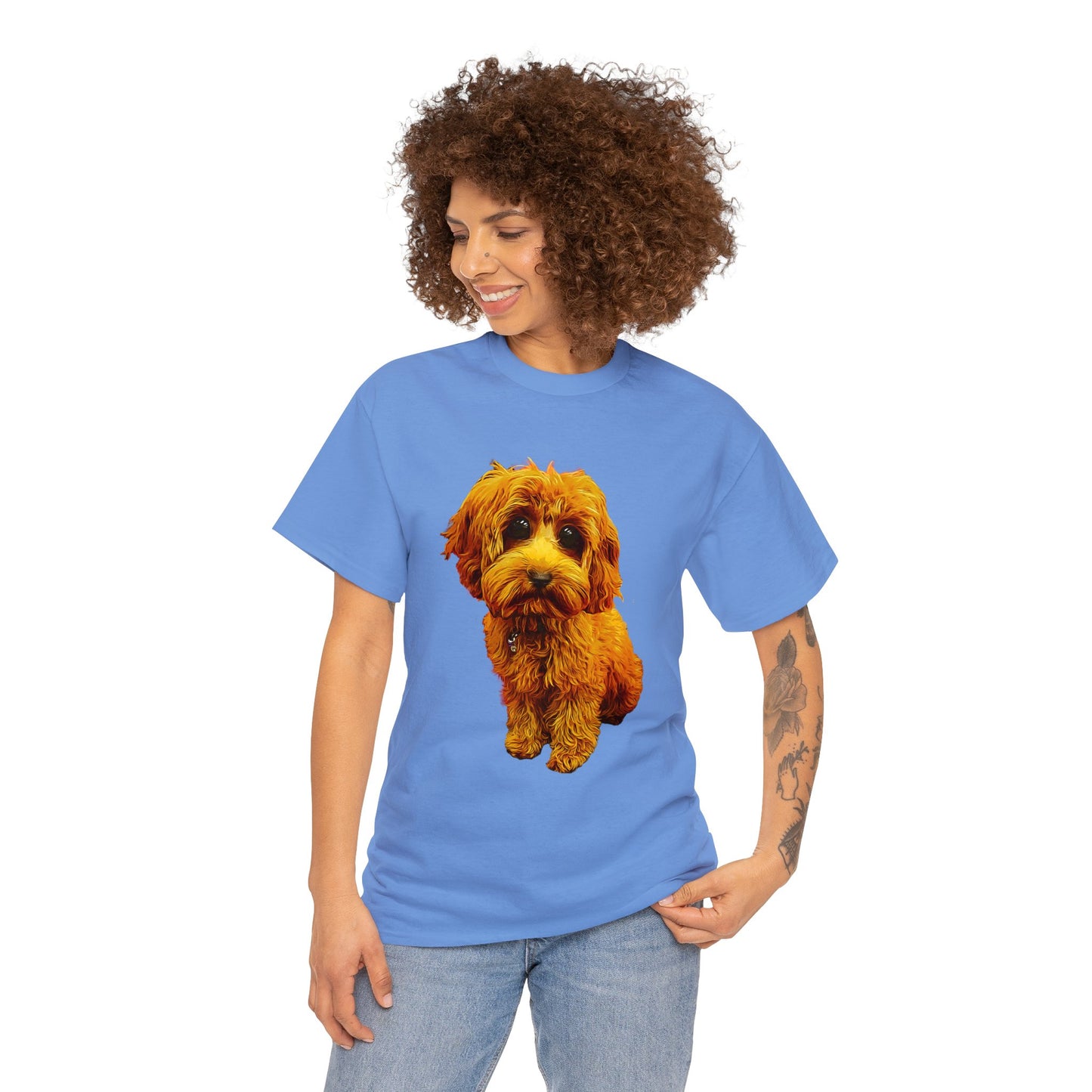 Caricadoodle Puppy Lyla Unisex Heavy Cotton Tee