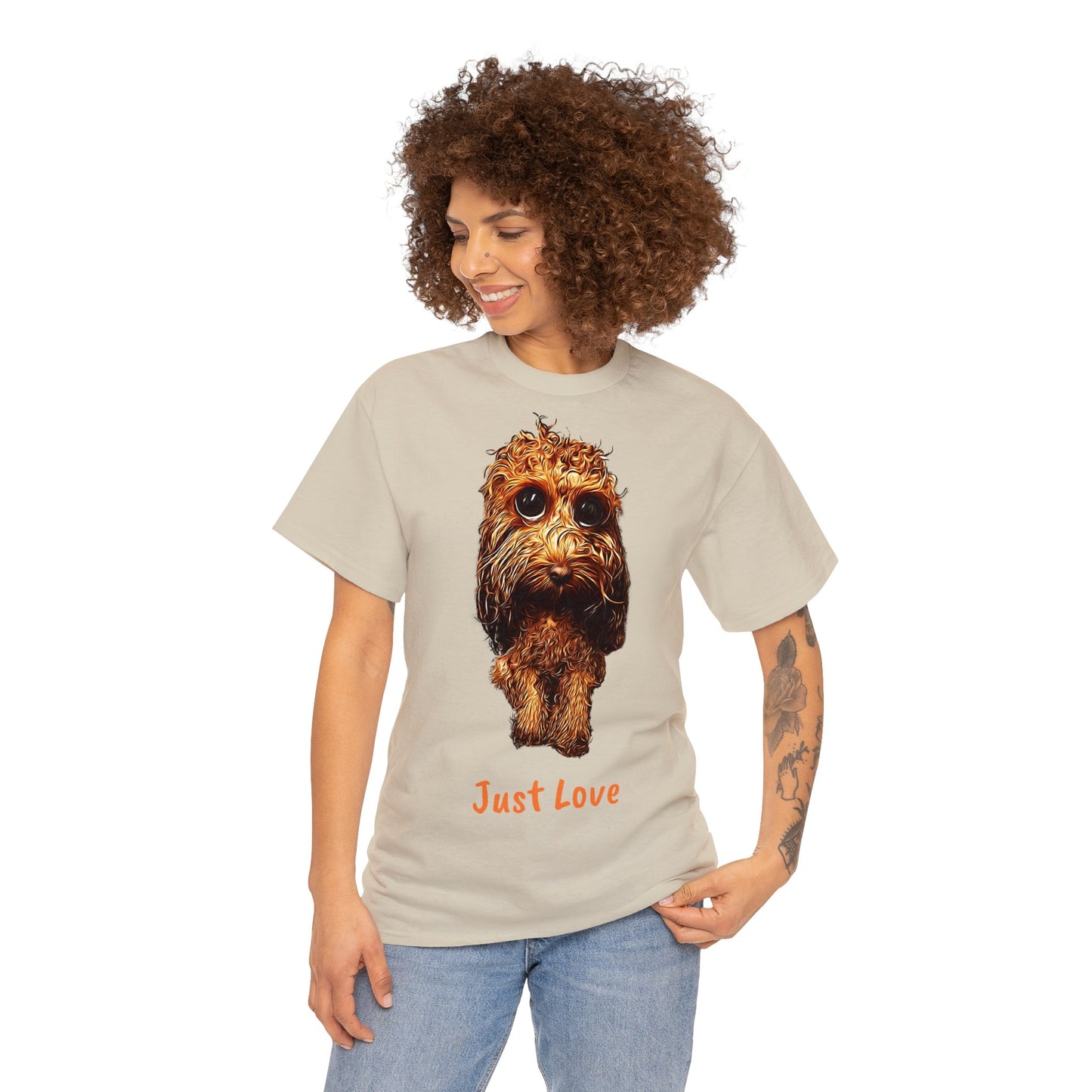 Caricadoodle Louis Drenched "Just Love" Unisex Heavy Cotton Tee